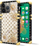 iPhone 14 Plus Case, Gold Chain Leopard Print Corner Back Cover Case 6.7 Inch