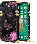 iPhone 14 Plus Case, Gold Chain Leopard Print Corner Back Cover Case 6.7 Inch
