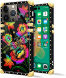 iPhone 14 Plus Case, Gold Chain Leopard Print Corner Back Cover Case 6.7 Inch
