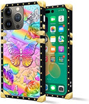 iPhone 14 Plus Case, Gold Chain Leopard Print Corner Back Cover Case 6.7 Inch
