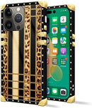 iPhone 14 Plus Case, Gold Chain Leopard Print Corner Back Cover Case 6.7 Inch