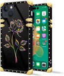 iPhone 14 Plus Case, Gold Chain Leopard Print Corner Back Cover Case 6.7 Inch
