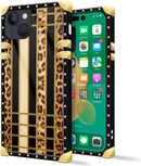 iPhone 14 Plus Case, Gold Chain Leopard Print Corner Back Cover Case 6.7 Inch