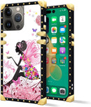 iPhone 14 Plus Case, Gold Chain Leopard Print Corner Back Cover Case 6.7 Inch