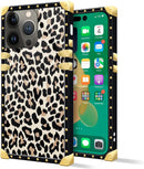 iPhone 14 Plus Case, Gold Chain Leopard Print Corner Back Cover Case 6.7 Inch - Gorilla Cases