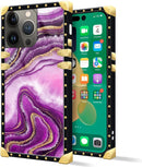 iPhone 14 Plus Case, Gold Chain Leopard Print Corner Back Cover Case 6.7 Inch