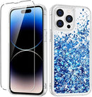 iPhone 14 Plus Case, iPhone 14 Plus Glitter Case Girly Bling Sparkle Soft TPU Case Gold Silver