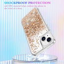 iPhone 14 Plus Case, iPhone 14 Plus Glitter Case Girly Bling Sparkle Soft TPU Case Gold Silver