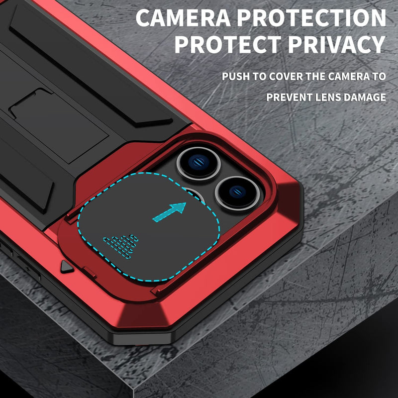 iPhone 14 Plus Case Screen Camera Protector Kickstand, Stand Slide Camera Cover Red - Gorilla Cases