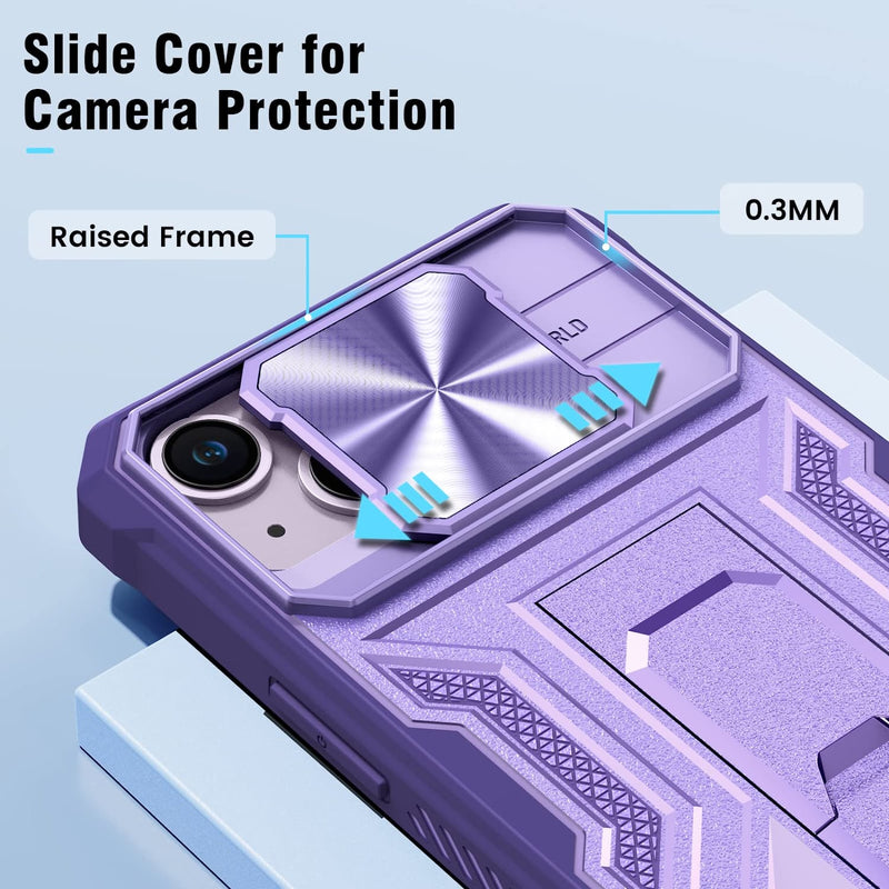 iPhone 14 Plus Case Slide Camera Cover, Phone Case 6.7", Purple - Gorilla Cases