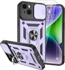 iPhone 14 Plus Case Slide Camera Cover Screen Protector Phone Cover Case - Red