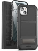 iPhone 14 Plus Case with Kickstand, Protective Built - in Screen Protector Metal Stand Phone Case