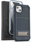 iPhone 14 Plus Case with Kickstand, Protective Built - in Screen Protector Metal Stand Phone Case