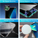 iPhone 14 Plus, Double Sided Clear Tempered Glass Phone Case Charger Case 5G 6.7'' Gold