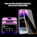 iPhone 14 Plus, Double Sided Clear Tempered Glass Phone Case Charger Case 5G 6.7'' Gold