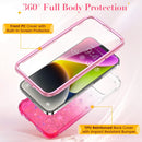 iPhone 14 Plus Glitter Case, Phone Case 6.7”, Gradient Pink