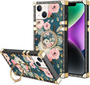 iPhone 14 Plus Square Case with Kickstand Ring Phone Case Cover
