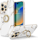 iPhone 14 Pro 6.1 Inch Marble Slim Stylish Durable Hard Shockproof Phone Blue