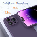 iPhone 14 Pro Case, 2 Pack Screen Protector, Camera Protection Purple