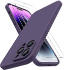 iPhone 14 Pro Case, 2 Pack Screen Protector, Camera Protection Purple