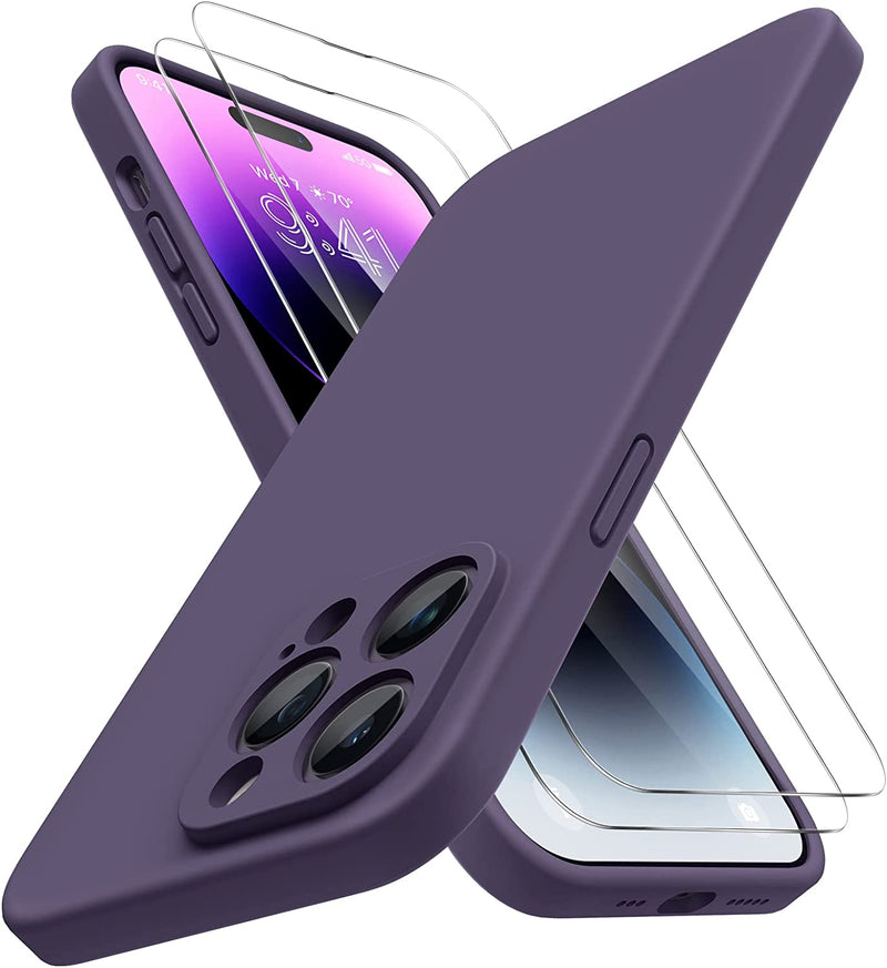 iPhone 14 Pro Case, 2 Pack Screen Protector, Camera Protection Purple - Gorilla Cases
