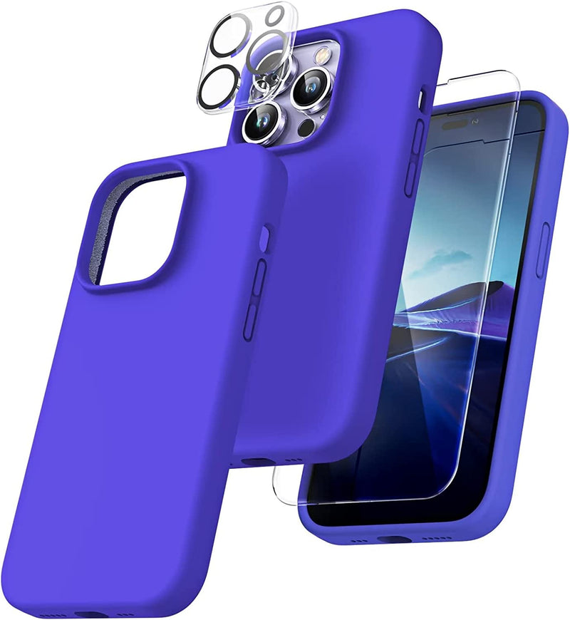 iPhone 14 Pro Case, 2 Pack Screen Protector Lens Protector Deep Purple - Gorilla Cases