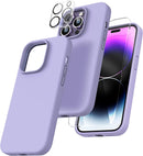 iPhone 14 Pro Case, 2 Pack Screen Protector Lens Protector Deep Purple