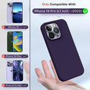 iPhone 14 Pro Case, 2 Pack Screen Protector Lens Protector Deep Purple