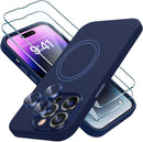 iPhone 14 Pro Case 2 Pack Tempered Glass Screen Protector Compatible Caramel