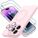 iPhone 14 Pro Case 2 Pack Tempered Glass Screen Protector Compatible Caramel