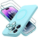 iPhone 14 Pro Case 2 Pack Tempered Glass Screen Protector Compatible Caramel