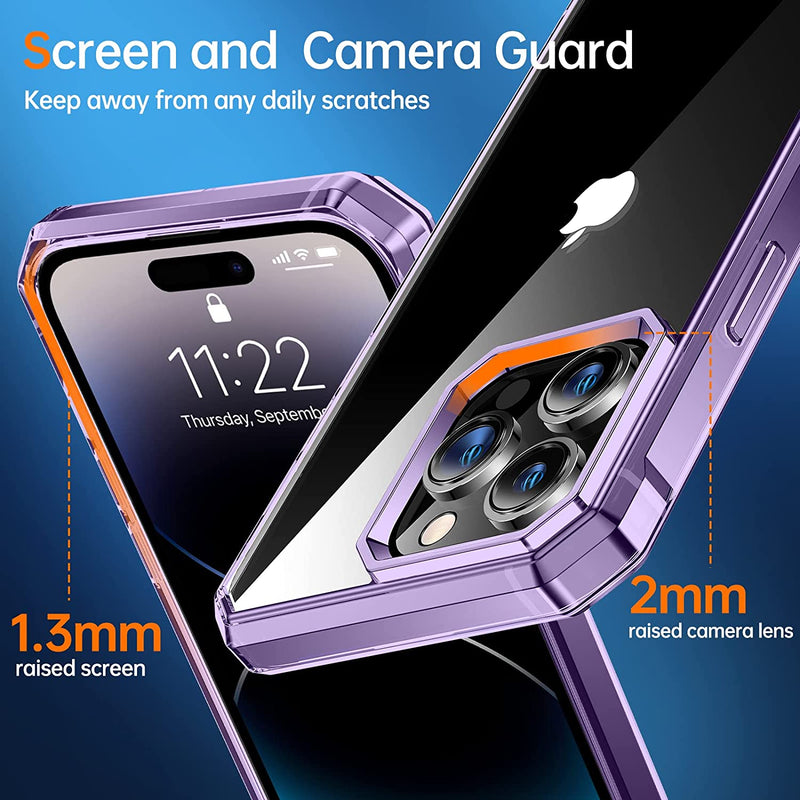 iPhone 14 Pro Case 6.1”, 2X Screen Protector Case Designed Purple - Gorilla Cases