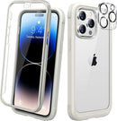 iPhone 14 Pro Case 6.1’’, Full Body Rugged Protective Case+2 Pack Camera Bumper Case Royal Purple