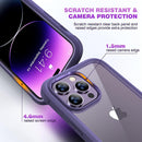 iPhone 14 Pro Case 6.1’’, Full Body Rugged Protective Case+2 Pack Camera Bumper Case Royal Purple