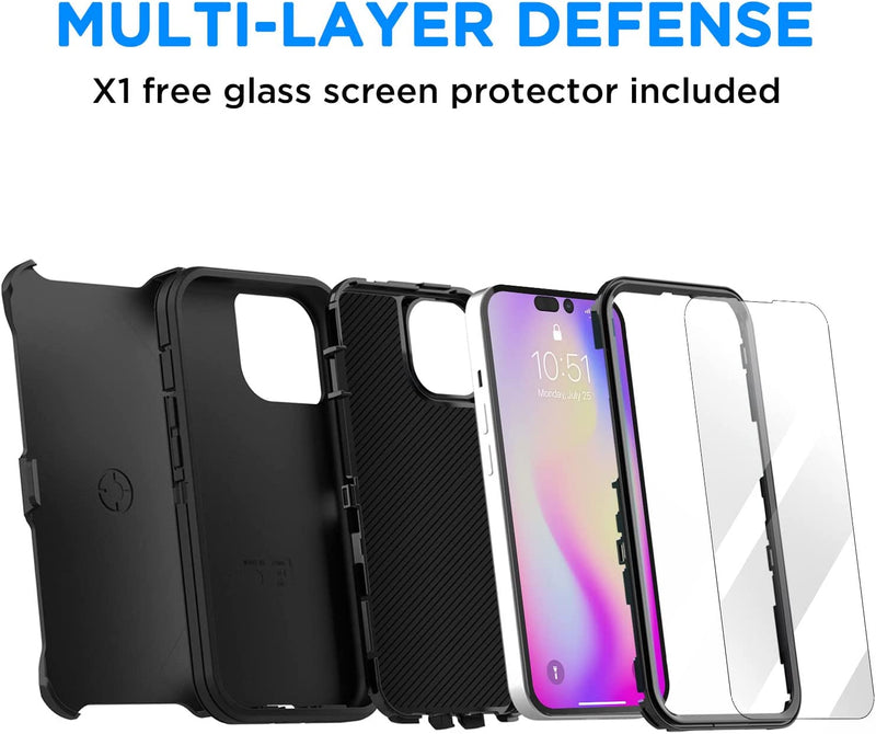 iPhone 14 Pro Case (6.1") Glass Protector Military Grade Tough Durable Cover - Gorilla Cases