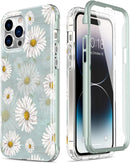 iPhone 14 Pro Case Built - in Screen Protector,Military Grade Rugged Cover Purple Marble