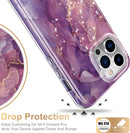 iPhone 14 Pro Case Built - in Screen Protector,Military Grade Rugged Cover Purple Marble