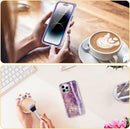 iPhone 14 Pro Case Built - in Screen Protector,Military Grade Rugged Cover Purple Marble