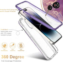 iPhone 14 Pro Case Built - in Screen Protector,Military Grade Rugged Cover Purple Marble