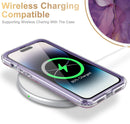 iPhone 14 Pro Case Built - in Screen Protector,Military Grade Rugged Cover Purple Marble