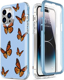 iPhone 14 Pro Case Built - in Screen Protector,Military Grade Rugged Cover Purple Marble