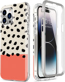 iPhone 14 Pro Case Built - in Screen Protector,Military Grade Rugged Cover Purple Marble