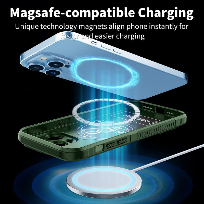 iPhone 14 pro Case Compatible MagSafe Wireless Charger Camera Case, 6.7 inch -Green - Gorilla Cases