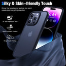 iPhone 14 Pro Case, Military Drop Protection Snug Touch Translucent Matte Hard PC Slim Protective Case Black