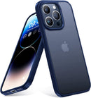 iPhone 14 Pro Case, Military Drop Protection Snug Touch Translucent Matte Hard PC Slim Protective Case Black