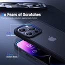 iPhone 14 Pro Case, Military Drop Protection Snug Touch Translucent Matte Hard PC Slim Protective Case Black