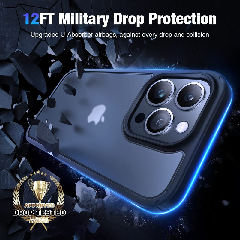 iPhone 14 Pro Case, Military Drop Protection Snug Touch Translucent Matte Hard PC Slim Protective Case Black - Gorilla Cases