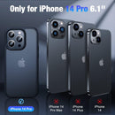 iPhone 14 Pro Case, Military Drop Protection Snug Touch Translucent Matte Hard PC Slim Protective Case Black