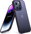 iPhone 14 Pro Case, Military Drop Protection Snug Touch Translucent Matte Hard PC Slim Protective Case Black