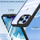iPhone 14 Pro Case, PMMA Clear Aluminum Button Cover Hybrid Protective Case Black